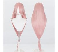 Peluca universal extralarga de 120 cm/47,2 pulgadas, peluca larga y recta con flequillo for Cosplay DIY fiesta de Halloween estilo de vestido Lolita(Light pink)