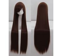 Peluca universal para cosplay de 100 cm, color largo, pelo recto, cos, anime, alta temperatura, 099, color: rosa red 007 [1 metro]