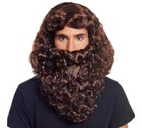 Peluca y Barba Castaña Rey Mago Gaspar Accesorio Disfraz - Pelucas de Disfraces