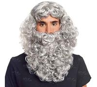 Peluca y Barba Gris Rey Mago Medieval Papá Noel Accesorio Disfraz - Pelucas de Disfraces