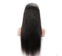 Pelucas 10-30 pulgadas de largo recto pelo rizado encaje cabeza cubierta 13*4 CM red transparente más vendaje puede flotar la peluca de pelo Real cubierta de la cabeza Peluca de mujer(Color:Straight h