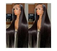 Pelucas 100% cabello humano 13x4 peluca Frontal de encaje brasileño recto 13x6 peluca con malla Frontal peluca sin pegamento prearrancada pelucas de cabello humano 360 for mujeres Peluca de mujer(BLAC