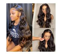 Pelucas 14-32 pulgadas Brasileño Body Wave encaje Pelucas delanteras for mujeres negras Pelo humano 13x4 Peluca de pelo humana Peluca frontal de encaje Peluca de onda profunda Cabello Natural(180%,16i