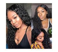 Pelucas 360 encaje frontal peluca rizada agua de agua encaje peluca delantera 8-28 pulgadas Malasia rizado pelo humano peluca for las mujeres 4x4 pelucas de cierre de encaje Peluca de mujer (Color :