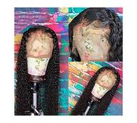 Pelucas 8-24 "Long Curry Lace Front Peluca Brasileña T Parte Cabello humano con cabello de bebé Cabello no Remy Pre conectado 130% Densidad Marrón medio Transpirable Lace Front Peluca Peluca de mujer(