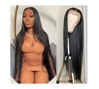 Pelucas 8-40 pulgadas 13x4 Encaje Frente Humano Pelucas para Mujeres Negras Preenvasado Frontal Brasileño Corto Bob Sin Glueless Bone Peluca Recta para Mujer (Tamaño: 150%, Color: 28 pulgadas)