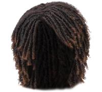 Pelucas afro para mujeres negras de 6 pulgadas Natural y gruesa Afro con peluca sintética fácil de juego de peluquería sintética para cajas sintéticas para el cosplay.