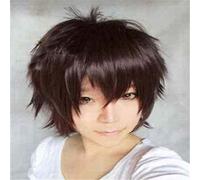 Pelucas baratas GJBXP para hombres Pelo sintético Heiwajima Shizuo Fiesta de disfraces de Halloween Rojo Negro Verde Rosa Púrpura Amarillo Blanco Peluca de cosplay marrón oscuro