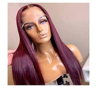 Pelucas Black, WinLace Frontal Wig Largo largo de 26 pulgadas de encaje pelucas trenzadas Cabello Natural (Color : Wine, Size : 26inches)