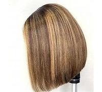 Pelucas Bob Para Mujer, Cabello Humano Liso, Sin Pegamento, Precortadas, Con Encaje Frontal 1362 8inch#180#HP4-27