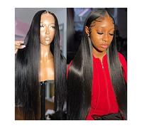 Pelucas Cabello brasileño Peluca delantera de encaje recto largo Pre arrancado Peluca de cabello humano de encaje recto HD con cabello de bebé 150% Densidad Encaje transparente Remy Cabello for mujere