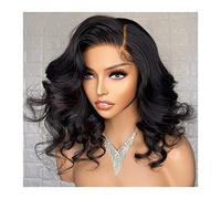 Pelucas Cabello humano 360 13x4 Peluca con malla frontal Pre desplumado Onda del cuerpo corto 5x5x1 T Parte Peluca de encaje con cabello de bebé, 8-14 "Peluca de encaje rizado de onda corta for mujere
