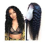 Pelucas Cabello humano brasileño 13x4 Pelucas delanteras de encaje de onda profunda Cabello real natural Pre desplumado 8-34 "Peluca frontal de encaje de cabello Remy rizado de onda larga con cabello