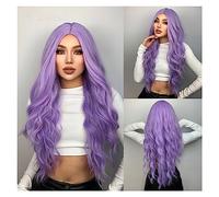 Pelucas Cabello Natural resistente al calor Pelucas De Mujer púrpura cuerpo ondulado pelucas sintéticas for mujeres largo Cosplay fiesta peluca colorida Peluca de cosplay (Color : TB20051-2)