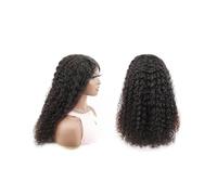 pelucas con flequillo prolijo para mujeres Peluca de cabello humano rizado prearrancado con ondas al agua y sin pegamento, densidad del 180% for mujeres ondulado rizado(18inches)