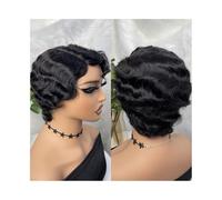 pelucas con flequillo prolijo para mujeres Pelucas cortas de cabello humano for mujeres Peluca de cabello humano ondulado Peluca de cabello humano hecha a máquina ondulado rizado