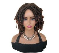 Pelucas cortas de 15 cm con rastas for mujeres y hombres negros, trenzas sintéticas, afro twists y rastas. Adorno de pelo para mujer(T350)