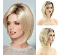 Pelucas cortas de cabello para mujeres europeas y americanas, con flequillo, de fibra química, a la moda, 0019, 6 pulgadas
