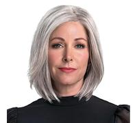 Pelucas cortas de color gris para mujer. No se deforma fácilmente. Pelucas cortas grises con flequillo, peluca gris abombada de forma natural y esponjosa, adecuada para mujeres de mediana edad y