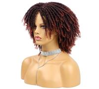 Pelucas Cortas de Rastas para Hombres y Mujeres Peluca Afro Bob Sint tica Transpirable y C moda con Base Malla Ligera Ideal para Estilo Urbano y Diario BROWN