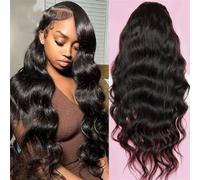 Pelucas de 30 pulgadas Body Wave Lace pront Pelucas Remy Human Hair Peluca para Mujeres Color Natural Sin Pegamento Transparente Encaje Cierre Pelucas