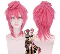 Pelucas de anime JOJO Bizarre Adventure Golden Wind Trish Una peluca de cosplay GIOGIO Trish Una peluca de disfraz de cosplay + gorra de peluca