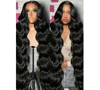 Pelucas de cabello humano con frente de encaje 250% 13x6 de 40 pulgadas, cuerpo transparente ondulado 5x5, sin pegamento, lista para usar, peluca frontal de encaje 13x4, peluca sin pegamento 5x5, 28