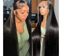 Pelucas De Cabello Humano Con Frente De Encaje Completo HD 13X6/13X4 Peluca Frontal 360 De 34 Pulgadas Pelucas Sin Pegamento Pelucas Con Cierre De Encaje Recto 5X5