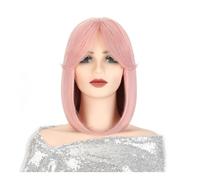 Pelucas De Cabello Humano Cubierta for la cabeza de la peluca, peluca universal Cos for mujer, cubierta completa for la cabeza con flequillo natural de moda Pelucas Para Mujer(F)