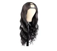 Pelucas de cabello humano de 8 a 34 pulgadas con separación en V/U y onda corporal, peluca negra natural amigable para principiantes para mujeres, 180 % de densidad agrega volumen al cabello (parte