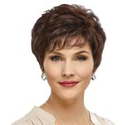 Pelucas de cabello humano gris plateado corto para mujer, peluca rizada combinada con flequillo, cabello natural para uso diario, n.º 1B, 1 pieza