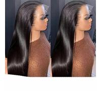 Pelucas de cabello humano liso con encaje frontal, densidad del 180%, 13 x 4, 13 x 6, HD, para mujer, 360 grados, 16 pulgadas, 180%, 13 x 6, HD