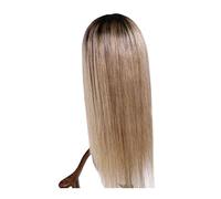 Pelucas De Cabello Humano Mecanismo femenino Alta temperatura de seda larga flequillo de la sección mediana superior gradiente negro cabello liso liso fibra de fibra de fibra Cabello Humano Trenzado D