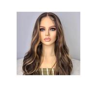 Pelucas de cabello humano ondulado HD transparente con frente de encaje, sin pegamento, densidad 150, for mujeres negras, 5x5(Highlight blonde,22 inch)