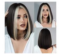 Pelucas De Cabello Humano Peluca corta Peluca rubia for mujer Peluca de pelo sintético de fiesta diaria con fibra resistente al calor Cabello Humano Trenzado De Cabello(SZ5043-2)