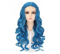 Pelucas De Cabello Humano Peluca cubierta de la cabeza moda Cos Universal grande ondulado pelo largo y rizado estilo europeo y americano señoras cubierta completa del pelo Pelucas Para Mujer(B)