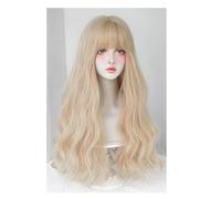 Pelucas De Cabello Humano Peluca de pelo rubio ondulado, peluca de pelo largo ondulado, peluca resistente al calor, adecuada for festivales de música, fiestas temáticas, bodas, conciertos, citas Peluc