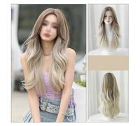 Pelucas De Cabello Humano Peluca rubia degradada, peluca larga ondulada, peluca resistente al calor, adecuada for festivales de música, fiestas temáticas, bodas, conciertos, citas Pelucas Para Mujer