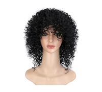 Pelucas De Cabello Humano Pelucas, Pelucas Afro Rizadas Pequeñas, Pelucas De Moda De Estilo Europeo Y Americano, Pelucas Sintéticas De Alta Temperatura Pelucas Para Mujer(C)