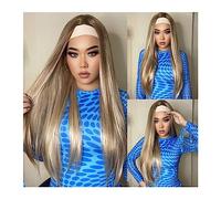 Pelucas de cabello humano Pelucas sintéticas largas y rectas for mujer, pelucas con diadema for mujer, cabello Natural resistente al calor, pelucas for Cosplay Pelucas para mujeres