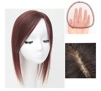 Pelucas De Cabello Humano Pieza de peluca Parte parcial Cabello real Cabello humano real completo Parche superior Pieza de cabello Cubierta for niñas Cabello blanco Luz Fina y transpirable Pieza de pe