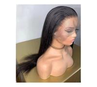 Pelucas de cabello humano prearrancado con encaje frontal 360, densidad 180, rectas, transparentes, HD, sin pegamento, for mujeres Adorno de pelo para mujer(28inch)