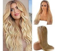 Pelucas de cabello humano rubio balayage de 26 pulgadas, encaje frontal HD de 13 x 4 pulgadas, raíces marrones prearrancadas con abuelitos, peluca rubia, marrón dorado, transparente, nudos blanqueados