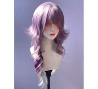 Pelucas De Capas Onduladas Largas Para Mujer Flequillo En Forma De M Tinte Dividido Ombré Peluca De Estilo Lolita Gótico Gótico Realista (Blanco mezclado morado)