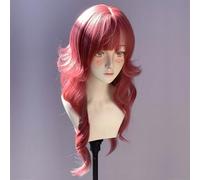 Pelucas De Capas Onduladas Largas Para Mujer Flequillo En Forma De M Tinte Dividido Ombré Peluca De Estilo Lolita Gótico Gótico Realista (Rojo sandía)