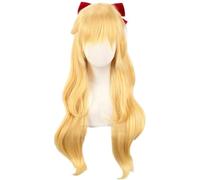 Pelucas De Cosplay De Anime Para Mujer Para Sailor Venus Aino Minako, Rubia, Onda Suelta, Larga, Resistente Al Calor, Disfraces De Pelo Sintético, Accesorios Para Disfraces De Halloween, Peluca