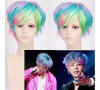 Pelucas De Cosplay De Pelo Sintético En Capas Mullidas Cortas Multicolores De 12"Resistencia Al Calor Bigbang G-Dragon Kwon Ji Yong Pl-653