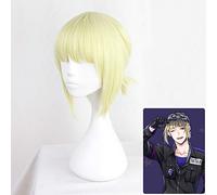 Pelucas de Cosplay de Twisted-Wonderland Rook Hunt, pelo sintético corto dorado claro resistente al calor para carnaval, fiesta de Halloween