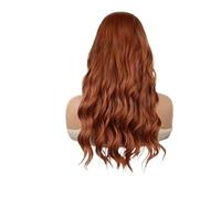 Pelucas de Cosplay rizado largo rojo cobrizo, peluca ondulada sintética 24 pulgadas, marrón for mujer, disfraz bruja escarlata for fiesta, 1 ud