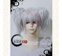 Pelucas De Cosplay Sakata Gintoki Para Mujer, Pelo Sintético Corto Gris Plateado Con Cola De Caballo Extraíble Con Chip + Gorro De Peluca Gratis